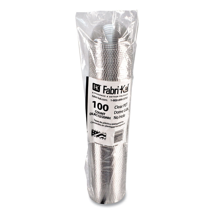 Kal-Clear/Nexclear Drink Cup Lids, Dome Lid with 1" Hole, Fits 12 oz to 20 oz Cold Cups, Plastic, Clear, 1,000/Carton