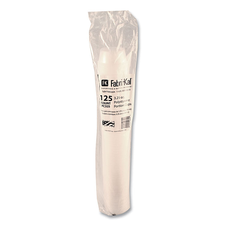 Portion Cups, 3.25 oz, Plastic, Translucent, 125/Sleeve, 20 Sleeve/Carton