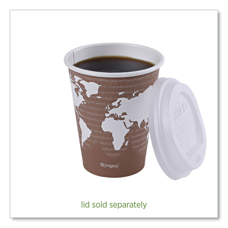 World Art Renewable and Compostable Hot Cups, 8 oz, Paper, Brown/White, 50/Pack, 20 Packs/Carton