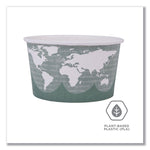World Art Renewable and Compostable Food Container, 12 oz, 4.05" Diameter x 2.5" h, Green, Paper, 25/Pack, 20 Packs/Carton