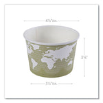 World Art Renewable and Compostable Food Container, 16 oz, 4.05" Diameter x 3" h, Seafoam, Paper, 25/Pack, 20 Packs/Carton