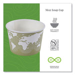 World Art Renewable and Compostable Food Container, 16 oz, 4.05" Diameter x 3" h, Seafoam, Paper, 25/Pack, 20 Packs/Carton