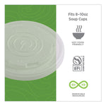 World Art PLA-Laminated Soup Container Lids, Fits 8 oz, Translucent, Plastic, 50/Pack, 20 Packs/Carton