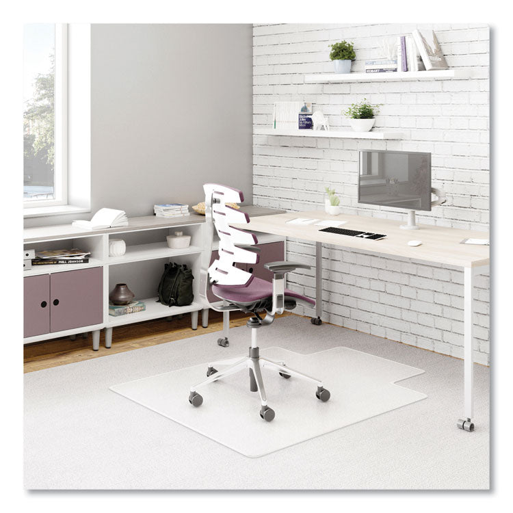 DuraMat Moderate Use Chair Mat for Low Pile Carpeting, Lipped, 45 x 53, Clear, 25/Pallet