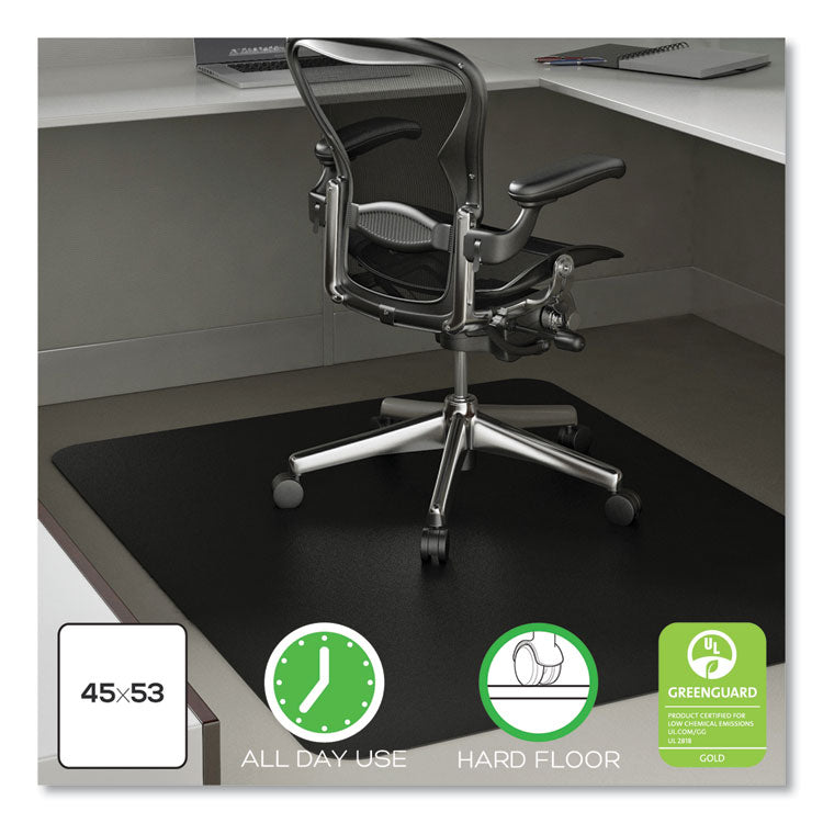 Economat Hard Floor Chair Mat, Rectangular, 45 x 53, Black