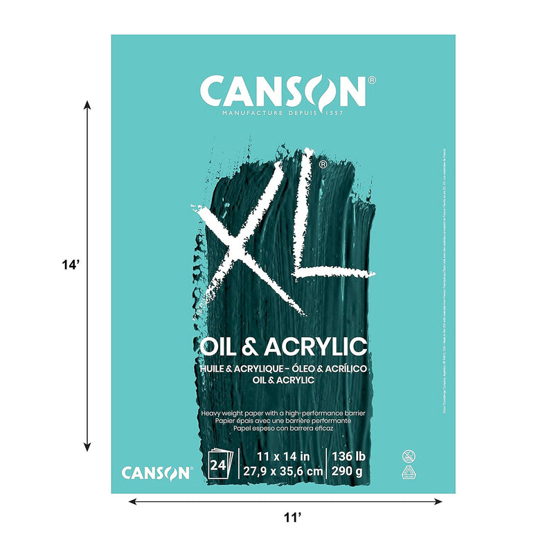Canson XL Series 11" x 14" Oil & Acrylic Pad, 24 Sheets/Pad (MCXC400026878)