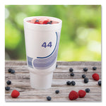 Breeze Hot/Cold Insulated Foam Drinking Cups, Pedestal Cup, 44 oz, Purple/White/Blue, 300/Carton