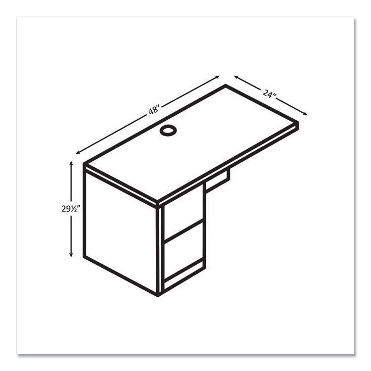 10500 Series Left Pedestal Return, 48 x 24 x 29.5, Pinnacle