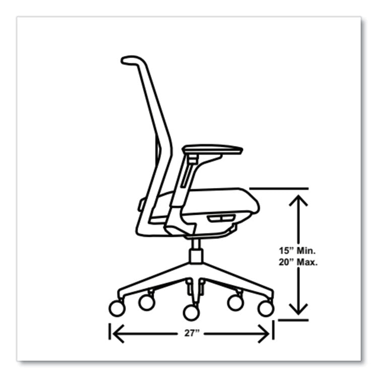 Cipher Mesh Back Task Chair, Supports Up to 300 lb, 15" to 20" Seat Height, Navy Seat, Charcoal Back, Charcoal Base