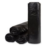 Low-Density Commercial Can Liners, 60 gal, 1.2 mil, 38" x 58", Black, Interleaved Roll, 10 Bags/Roll, 10 Rolls/Carton