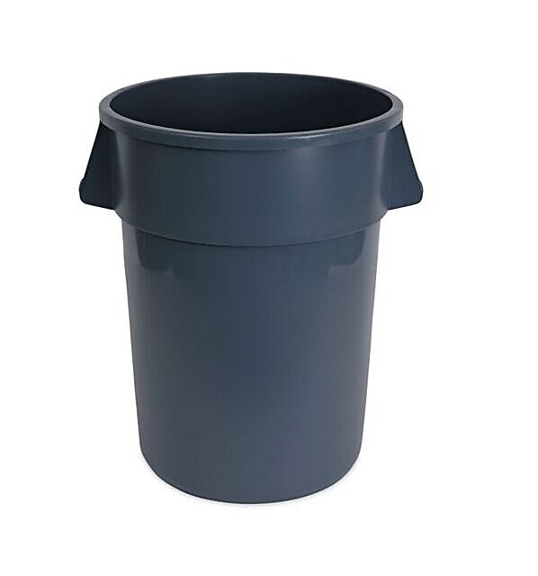 Boardwalk Round Waste Receptacle, Plastic, 44 gal, Gray (BWK44GLWRGRA)