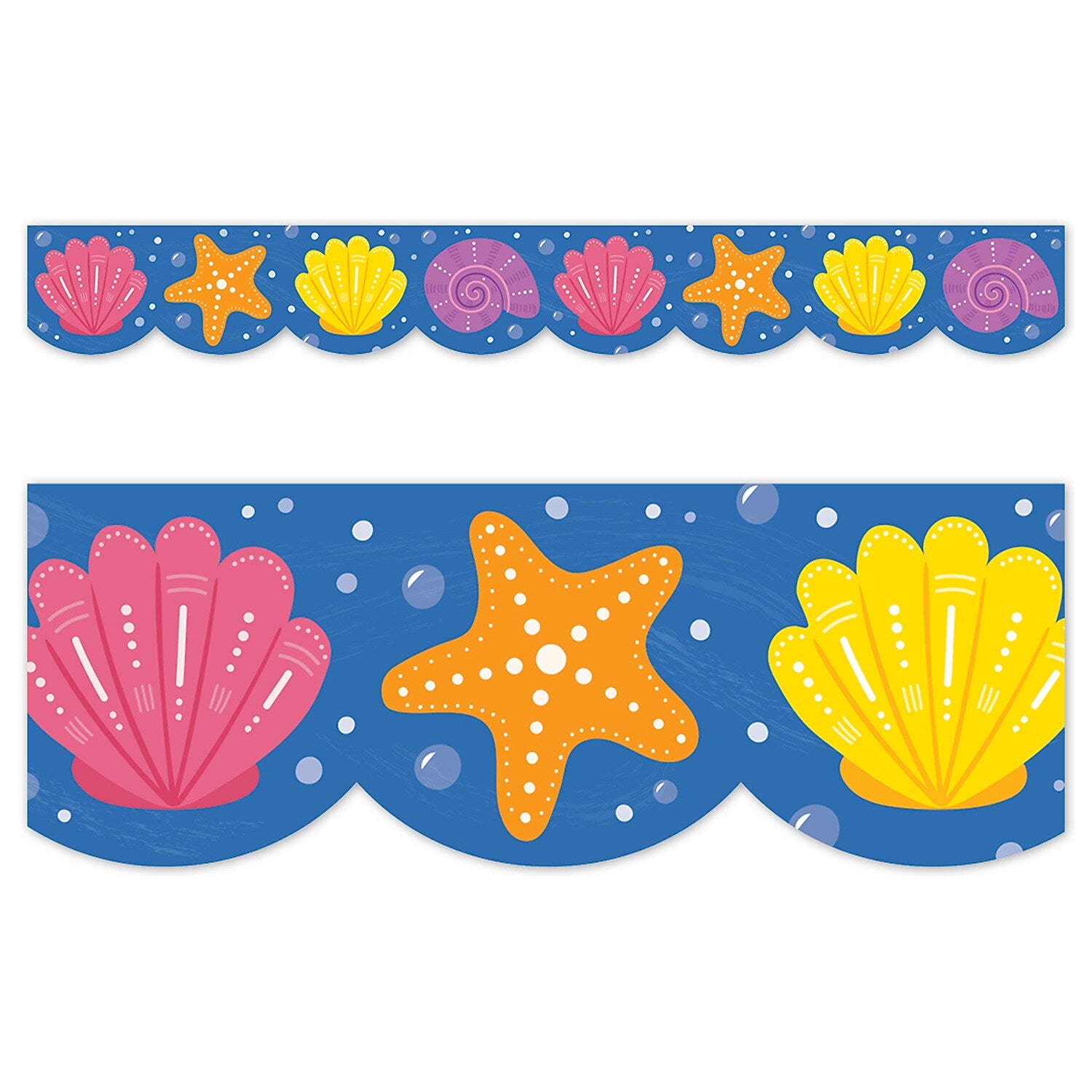Creative Teaching Press EZ Border, Bulletin Board Border, 3" x 2', Sea Friends Seashells, 24/Pack, 3 Packs/Bundle (CTP11056-3)