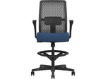 HON Ignition 2.0 ReActiv Back Vinyl Task Stool with Footrest and Lumbar Support, Black/Blue (HITSRA.S0.A.H.0S.SX04.BL.SB.T)