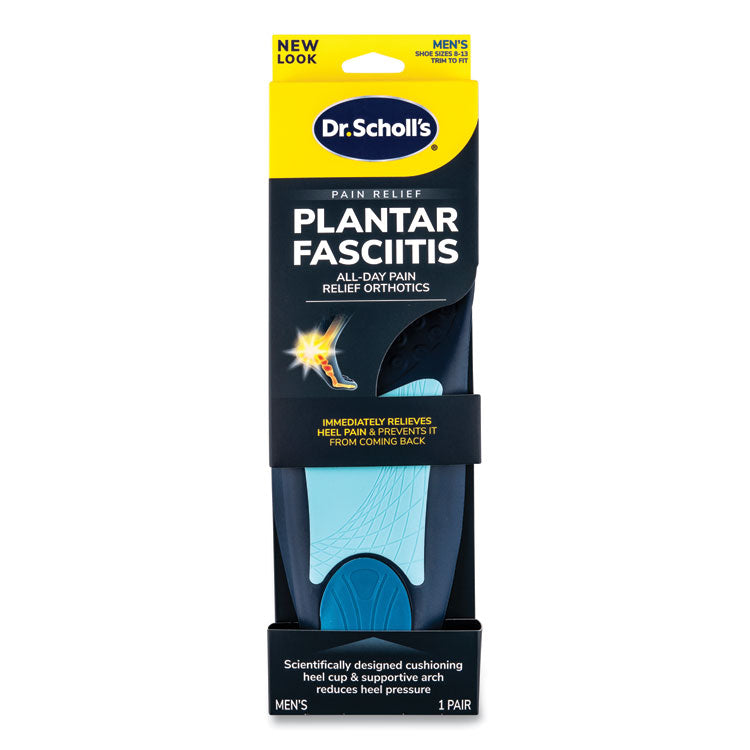 Plantar Fasciitis All-Day Pain Relief Orthotics for Men, Men Size 8 to 13, Blue