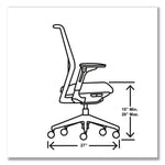 Cipher Mesh Back Task Chair, Supports Up to 300 lb, 15" to 20" Seat Height, Black Seat, Charcoal Back, Charcoal Base