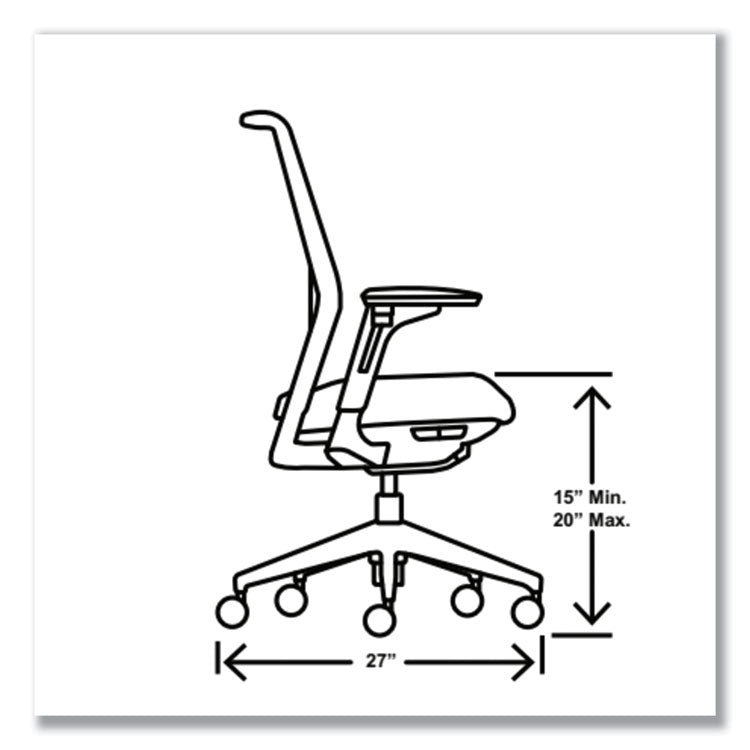 Cipher Mesh Back Task Chair, Supports Up to 300 lb, 15" to 20" Seat Height, Black Seat, Charcoal Back, Charcoal Base