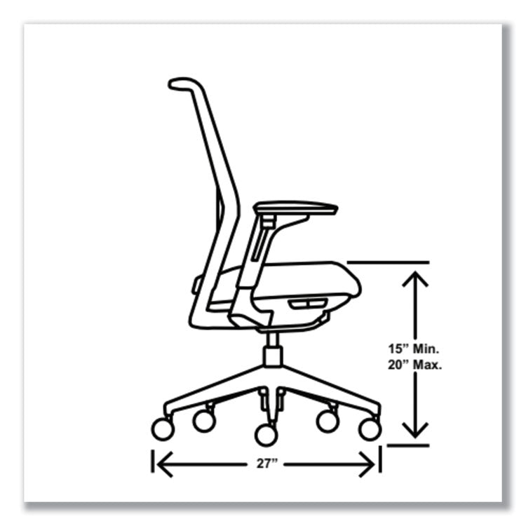 Cipher Mesh Back Task Chair, Supports Up to 300 lb, 15" to 20" Seat Height, Basalt Seat, Charcoal Back, Charcoal Base