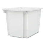 Flagship Storage Bins, 1 Section, 12.75" x 16" x 12", Translucent White