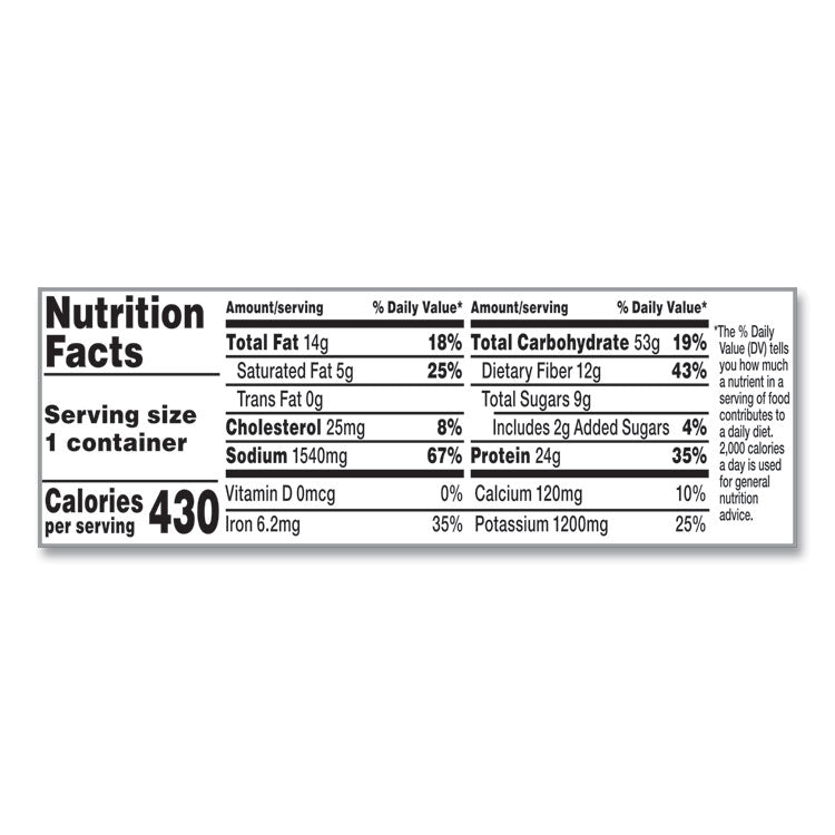 Chunky Chili with Beans, 15.25 oz Bowl, 8/Carton