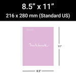Miquelrius 1-Subject Notebook, 8.5" x 11", College-Ruled, 80 Sheets, Lavender, 5/Carton (48281CS)
