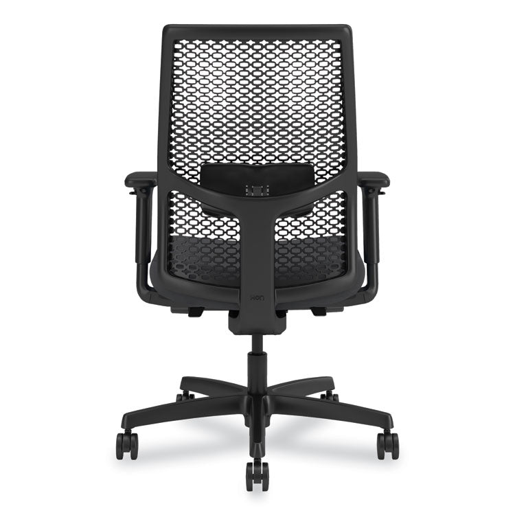 Ignition 2.0 ReActiv Mid-Back Task Chair, 17.25" to 21.75" Seat Height, Basalt Vinyl Seat, Charcoal Back, Black Base