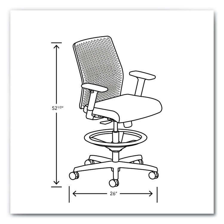 Ignition 2.0 ReActiv Low-Back Task Stool, 22.88" to 31.75" Seat Height, Flint Seat, Charcoal Back, Black Base