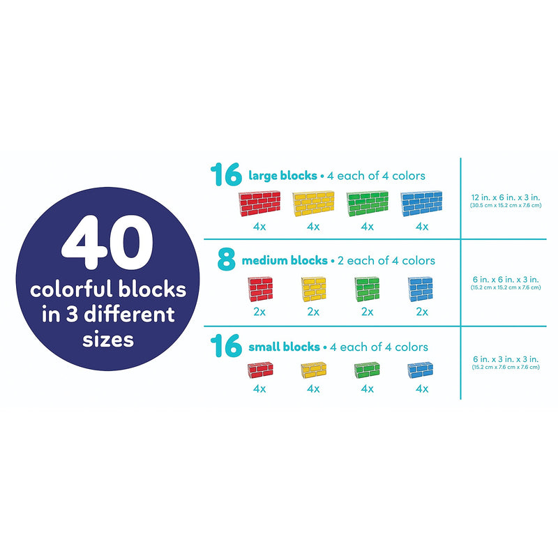 Teacher Created Resources Easy-Stack Cardboard Blocks, 40 Pieces (TCR11532)