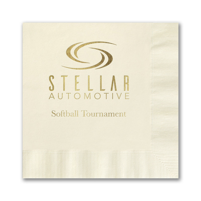 Ecru Luncheon Napkin - Foil Imprint, 100/BX