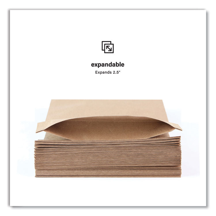 Expandable Mailer, Self-Adhesive Closure, 13.5 x 15.37 x 2.5, Kraft, 250/Carton