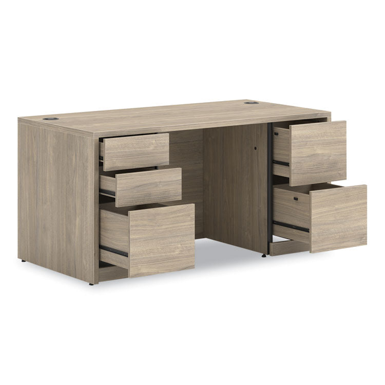 10500 Series Double Pedestal Desk with Full Pedestals, 60" x 30" x 29.5", Kingswood Walnut