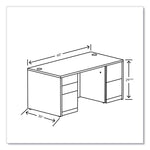 10500 Series Double Pedestal Desk with Full Pedestals, 60" x 30" x 29.5", Pinnacle