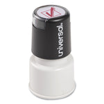 Round Message Stamp, Check Mark, Pre-Inked/re-Inkable, Red