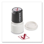 Round Message Stamp, Check Mark, Pre-Inked/re-Inkable, Red
