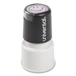 Round Message Stamp, Smiley Face, Pre-Inked/re-Inkable, Red