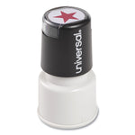 Round Message Stamp, Star, Pre-Inked/re-Inkable, Red