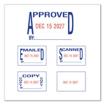 Printy Economy 5-in-1 Date Stamp, Self-Inking, 1.63" x 1", Blue/Red