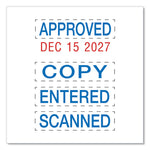 Printy Economy Micro 5-in-1 Date Stamp, Self-Inking, 1" x 0.75", Blue/Red