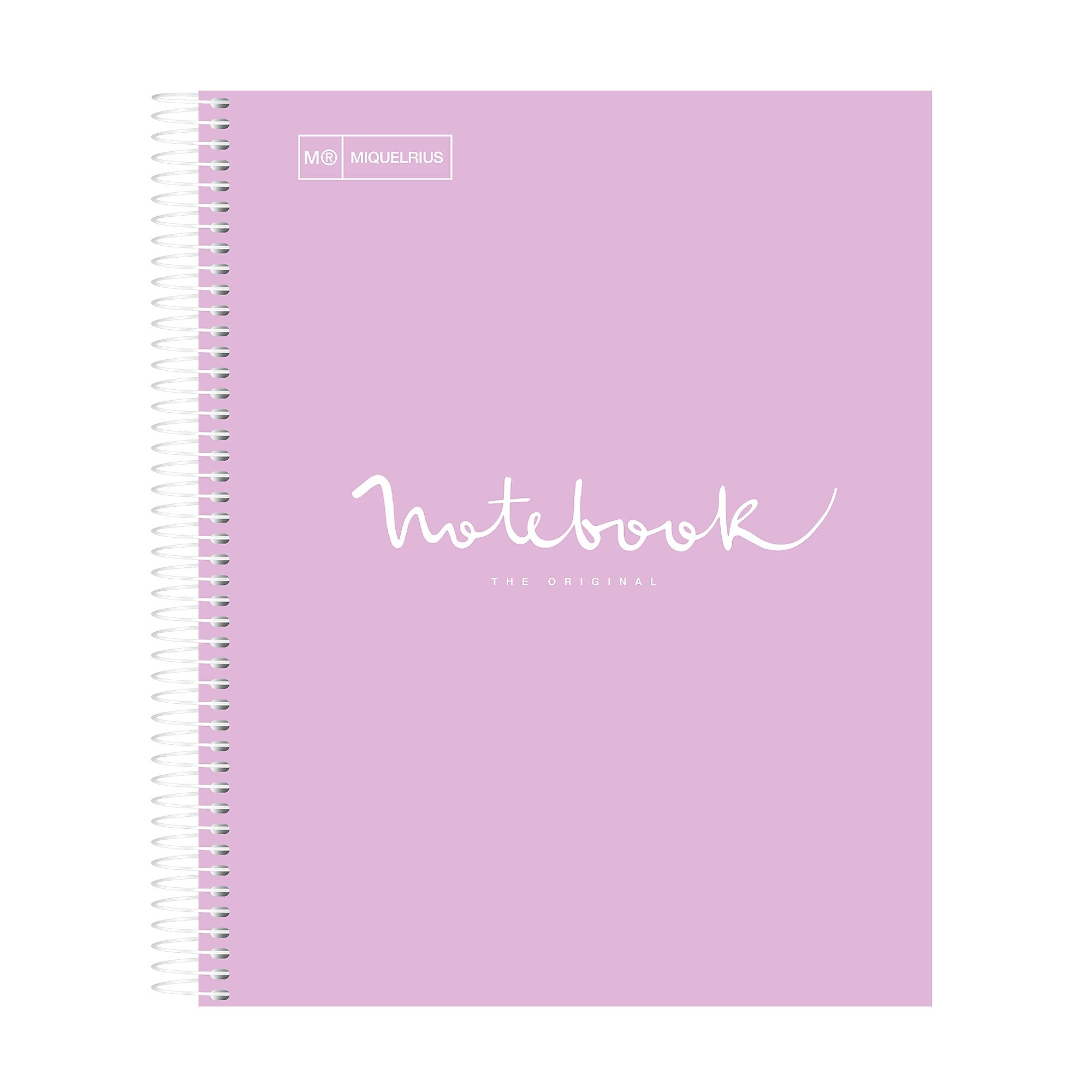 Miquelrius 1-Subject Notebook, 8.5" x 11", College-Ruled, 80 Sheets, Lavender, 5/Carton (48281CS)