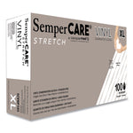 Stretch Vinyl Examination Gloves, Powder-Free, X-Large, 5 mil Thick, 9.45" Long, Cream, 100/Box