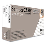 Stretch Vinyl Examination Gloves, Powder-Free, X-Large, 5 mil Thick, 9.45" Long, Cream, 100/Box, 10 Boxes/Carton