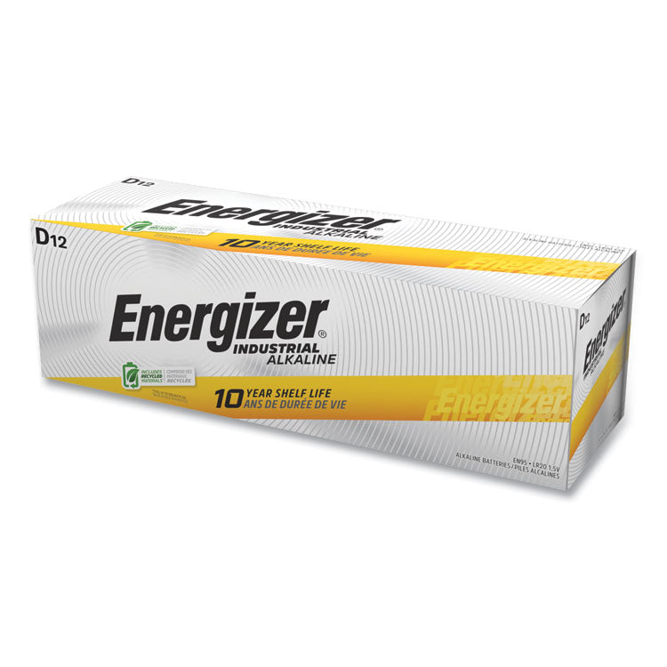 Industrial Alkaline D Batteries, 1.5 V, 12/box
