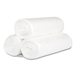 High-Density Commercial Can Liners, 60 gal, 17 mic, 38" x 60", Clear, Interleaved Roll, 25 Bags/Roll, 8 Rolls/Carton