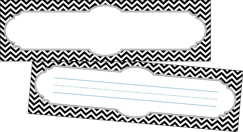 Barker Creek Black Chevron School Name Plates, 12" x 3.5", 72/Set (BC3802)