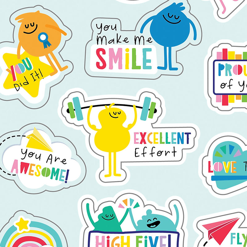 Carson Dellosa Education Happy Place Motivators Motivational Stickers, Multicolored, 72/Pack, 12 Packs/Bundle (CD-168318-12)
