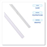 Wrapped Jumbo Straws, 7.75", Polypropylene, Clear, 500/Pack, 24 Packs/Carton