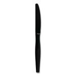 Heavyweight Polystyrene Cutlery, Knife, Plastic, Black, 1,000/Carton