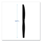Heavyweight Polystyrene Cutlery, Knife, Plastic, Black, 1,000/Carton