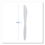 Heavyweight Polypropylene Cutlery, Knife, Plastic, White, 1,000/Carton