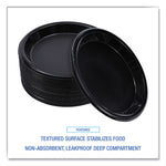 Hi-Impact Plastic Dinnerware, Plate, 10" dia, Black, 125/Sleeve, 4 Sleeves/Carton