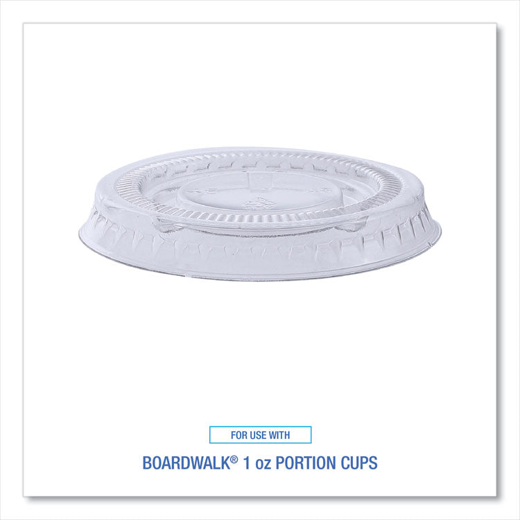 Souffle/Portion Cup Lids, Fits 1 oz Portion Cups, Plastic, Clear, 2,500/Carton